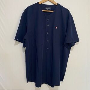 Mediclo Scrub Top Mens XXL Navy Blue Stretch Healthcare Uniform Nurse Workwear